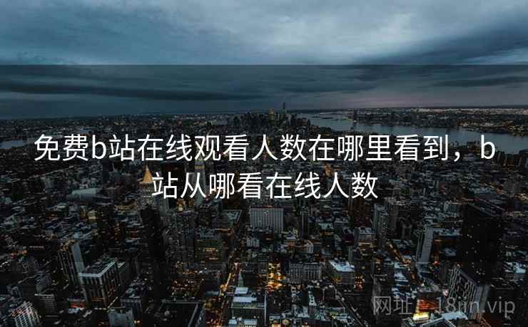 免费b站在线观看人数在哪里看到，b站从哪看在线人数